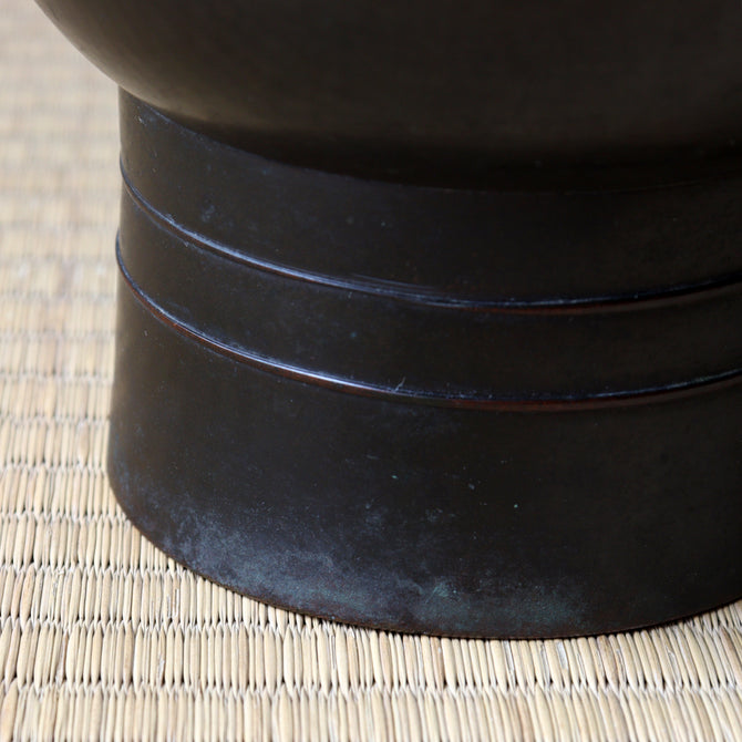 風鈴形古銅花入 [k0598]【FŪRIN shaped flower vase 】