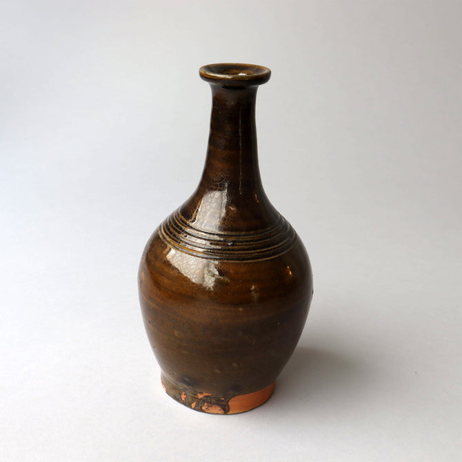 壺屋焼　褐釉瓶子　［p0317］