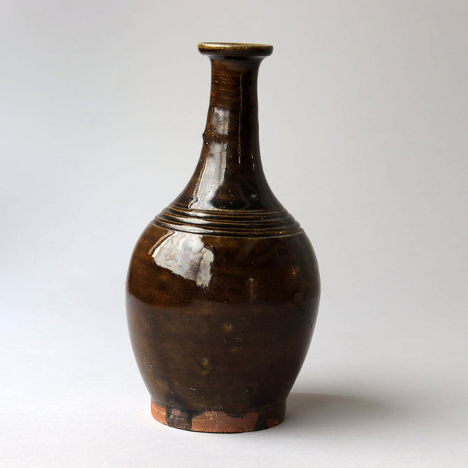 壺屋焼　褐釉瓶子　［p0317］
