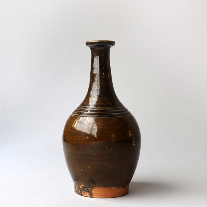 壺屋焼　褐釉瓶子　［p0317］