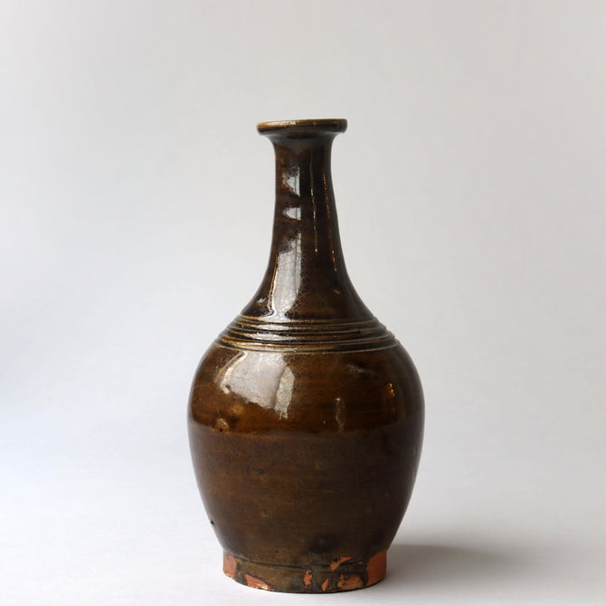 壺屋焼　褐釉瓶子　［p0317］
