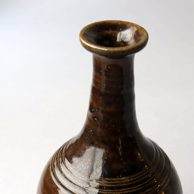 壺屋焼　褐釉瓶子　［p0317］