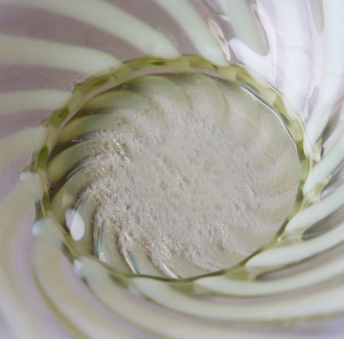 ウランガラス・ラッフルドオパールセントボウル　Fenton U.S.A.ビンテージガラス　[g049]