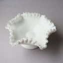 Fenton シルバークレストミルクガラスコンポート　U.S.A.ビンテージガラス　[g047]