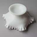 Fenton シルバークレストミルクガラスコンポート　U.S.A.ビンテージガラス　[g047]