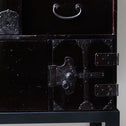 時代箪笥／黒塗閂付小箪笥　スタンド付き【Small chest with metal stand】 [j1195]　Japanese Antique Furniture