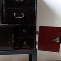 時代箪笥／黒塗閂付小箪笥　スタンド付き【Small chest with metal stand】 [j1195]　Japanese Antique Furniture