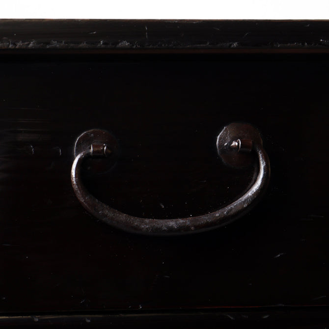 時代箪笥／黒塗閂付小箪笥　スタンド付き【Small chest with metal stand】 [j1195]　Japanese Antique Furniture