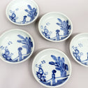 古伊万里染付豆皿５客[p0330]【Old IMARI small plate-5pcs】