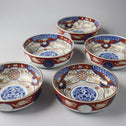 古伊万里赤絵春寒鉢　五客揃い　[p0333]【Old IMARI bowl 5pcs.】