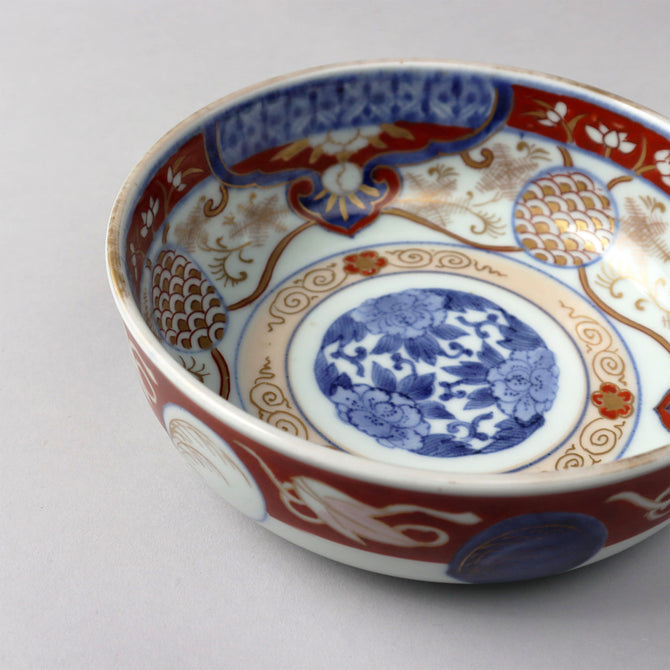 古伊万里赤絵春寒鉢　五客揃い　[p0333]【Old IMARI bowl 5pcs.】