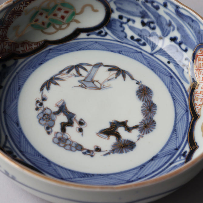 古伊万里赤絵春寒鉢　六客揃い　[p0334]【Old IMARI bowl 6pcs.】