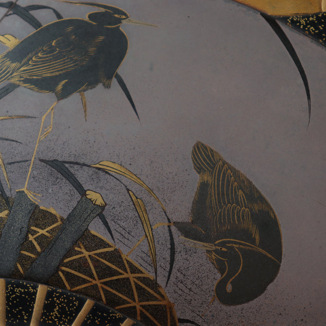 團扇蒔絵御硯箱[k0584]【Lacuerd SUZURIBAKO-inkstone box design of fans 】