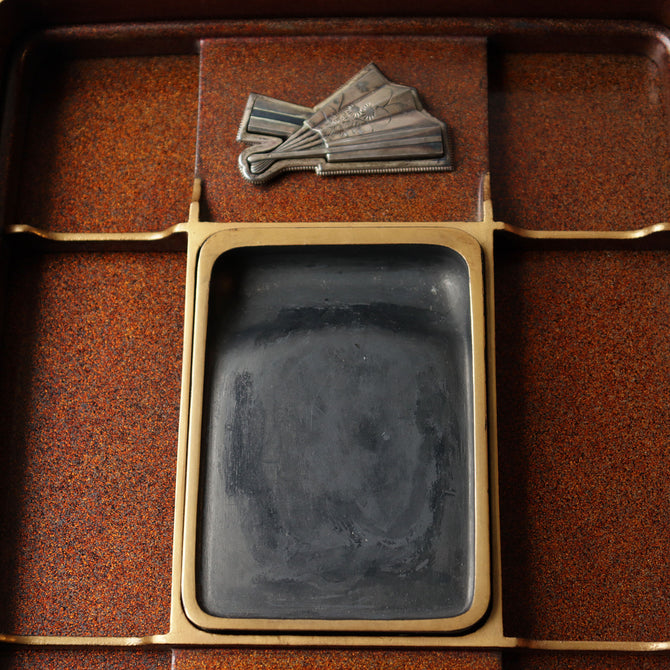 團扇蒔絵御硯箱[k0584]【Lacuerd SUZURIBAKO-inkstone box design of fans 】