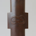 会田富康作　青銅筒形花入【 Bronze vase by Tomiyasu Aida】 [k0609]