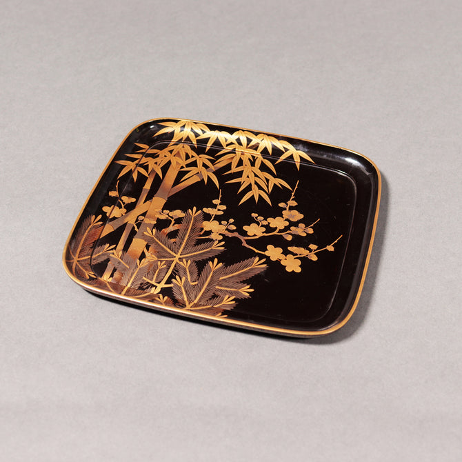 蒔絵松竹梅図花見重[k0539]【Makie Hanami-ju ( lacquered lunch box with Shochikubai design ) 】
