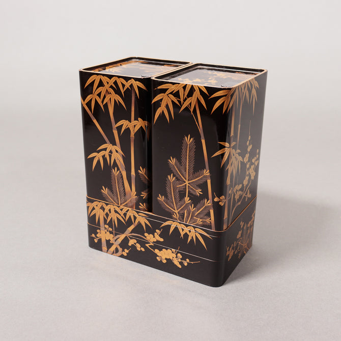 蒔絵松竹梅図花見重[k0539]【Makie Hanami-ju ( lacquered lunch box with Shochikubai design ) 】