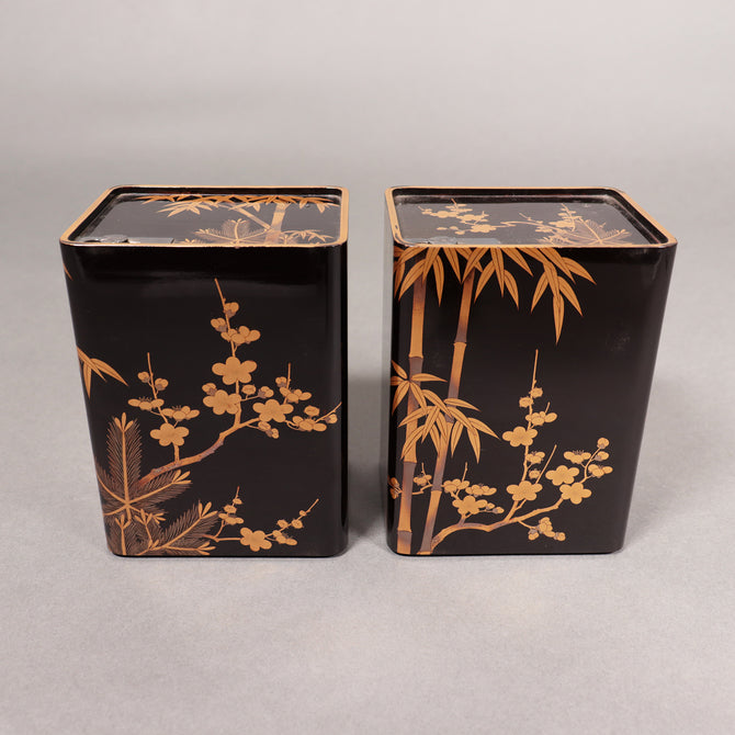 蒔絵松竹梅図花見重[k0539]【Makie Hanami-ju ( lacquered lunch box with Shochikubai design ) 】
