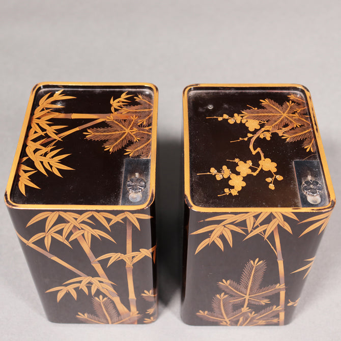 蒔絵松竹梅図花見重[k0539]【Makie Hanami-ju ( lacquered lunch box with Shochikubai design ) 】