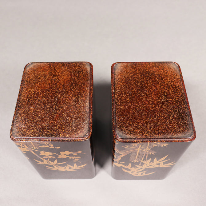 蒔絵松竹梅図花見重[k0539]【Makie Hanami-ju ( lacquered lunch box with Shochikubai design ) 】