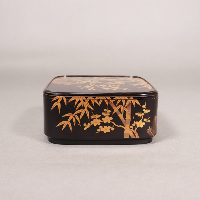 蒔絵松竹梅図花見重[k0539]【Makie Hanami-ju ( lacquered lunch box with Shochikubai design ) 】