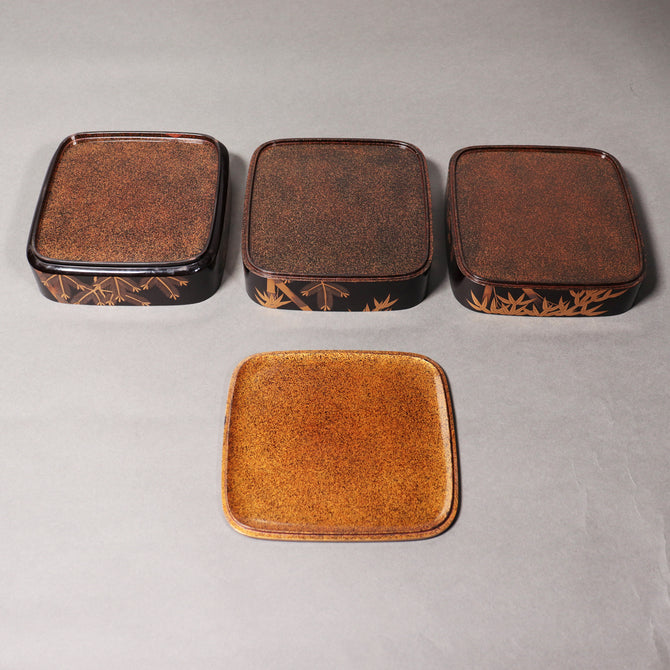 蒔絵松竹梅図花見重[k0539]【Makie Hanami-ju ( lacquered lunch box with Shochikubai design ) 】