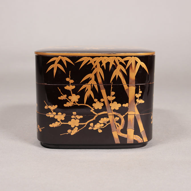 蒔絵松竹梅図花見重[k0539]【Makie Hanami-ju ( lacquered lunch box with Shochikubai design ) 】
