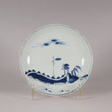 古染付五寸皿（楼閣図） [p0308]