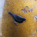 鳩図銅花瓶[k0545]【Bronze vase with dove design】