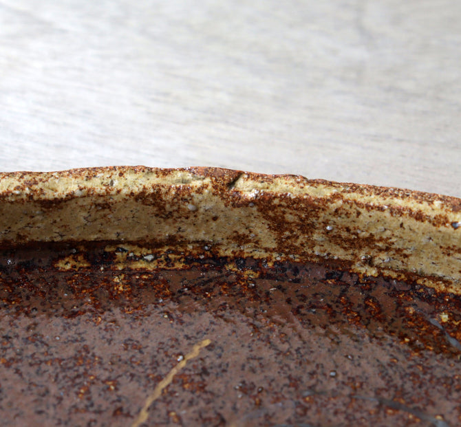 番浦史郎作　武蔵野扇面皿　1客（在庫6客）【SENMENZARA -Fan shaped plate 1pc by Shiro Banura】[p0348]