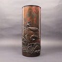 初代清雲 惣右衛門／斑紫銅花瓶[k0546]【Bronze vase by SEIUN - Hara Souemon 】
