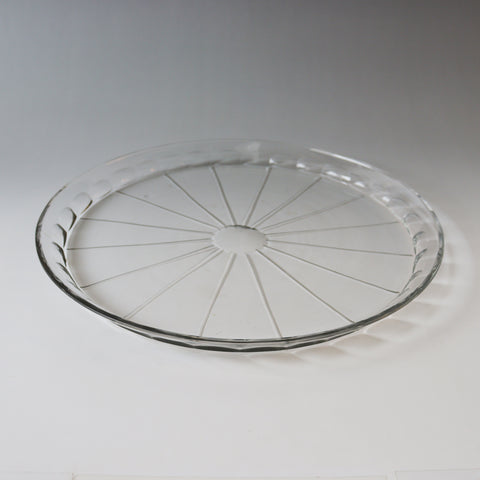 義屋萬（ギヤマン）菊型平鉢【Antique glass large plate】[g055]