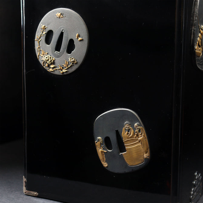 鍔紋様提箪笥【SAGEDANSU wiith TSUBA design】[k0602]