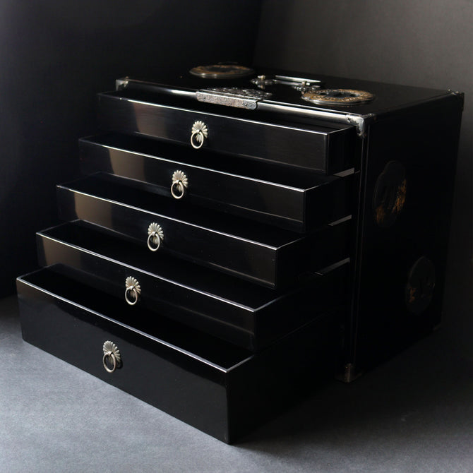 鍔紋様提箪笥【SAGEDANSU wiith TSUBA design】[k0602]