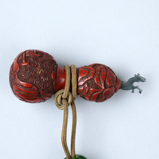 馬尽くし漆絵蒔絵印籠【INRO (Medicine case) with horse design】[k0604]