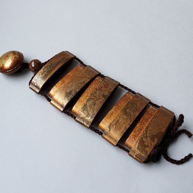 源氏絵蒔絵印籠【INRO (Medicine case) Genjie motif makie 】[k0605]