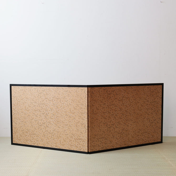 色紙貼交金枕屏風【Small golden folding screen】　[k0586]