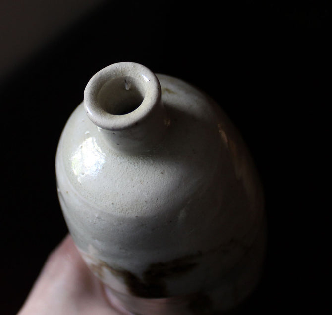 柳図瀬戸徳利【Seto sake bottle with willow design, Edo era】 [p0258]