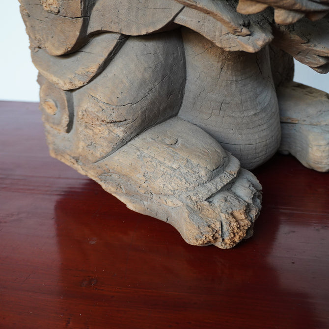 〈一対〉木鼻 獅子阿吽像【Chinese lion Kibana, temple and shrine exterior】 [k0419]