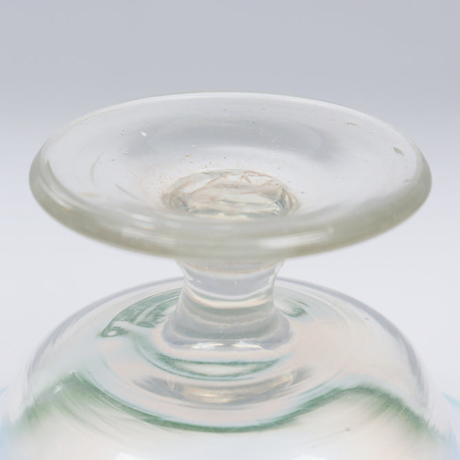 緑花縁碗型氷コップ  [g023]