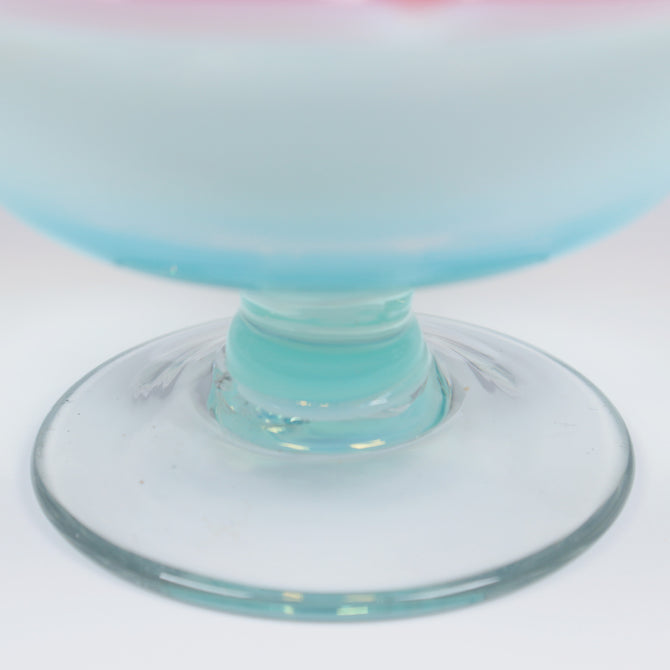 赤花縁碗型氷コップ  [g024]