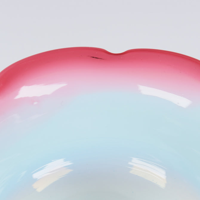 赤花縁碗型氷コップ  [g024]