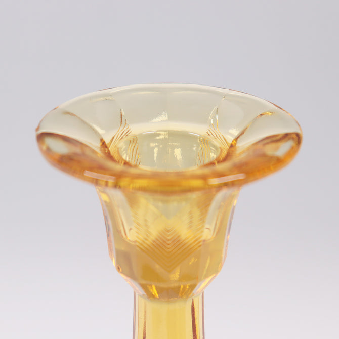 〈ペア〉プレスガラスキャンドルスタンド   [IZ577]