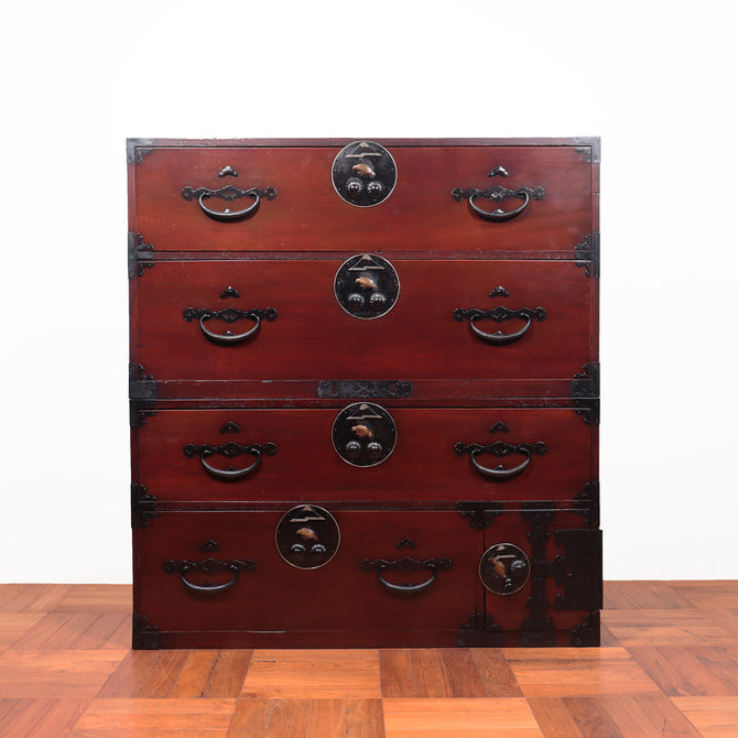 時代箪笥／二本松丸金具衣裳箪笥[j1036]　【Nihonmatsu clothing chest】Japanese Antique Furniture