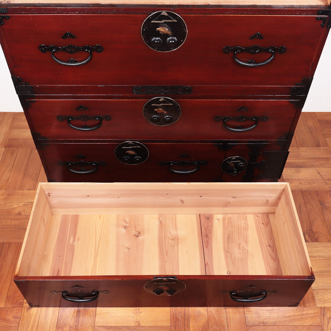 時代箪笥／二本松丸金具衣裳箪笥[j1036]　【Nihonmatsu clothing chest】Japanese Antique Furniture