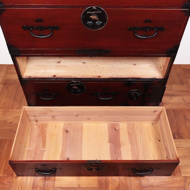 時代箪笥／二本松丸金具衣裳箪笥[j1036]　【Nihonmatsu clothing chest】Japanese Antique Furniture