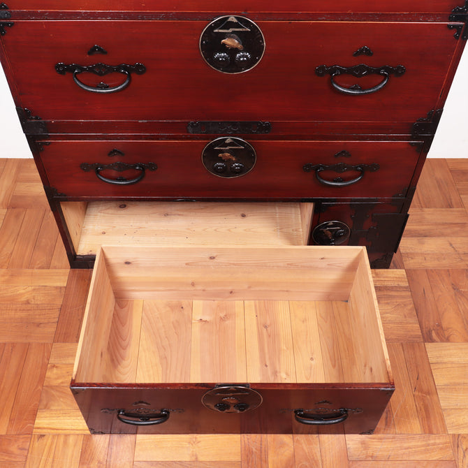 時代箪笥／二本松丸金具衣裳箪笥[j1036]　【Nihonmatsu clothing chest】Japanese Antique Furniture