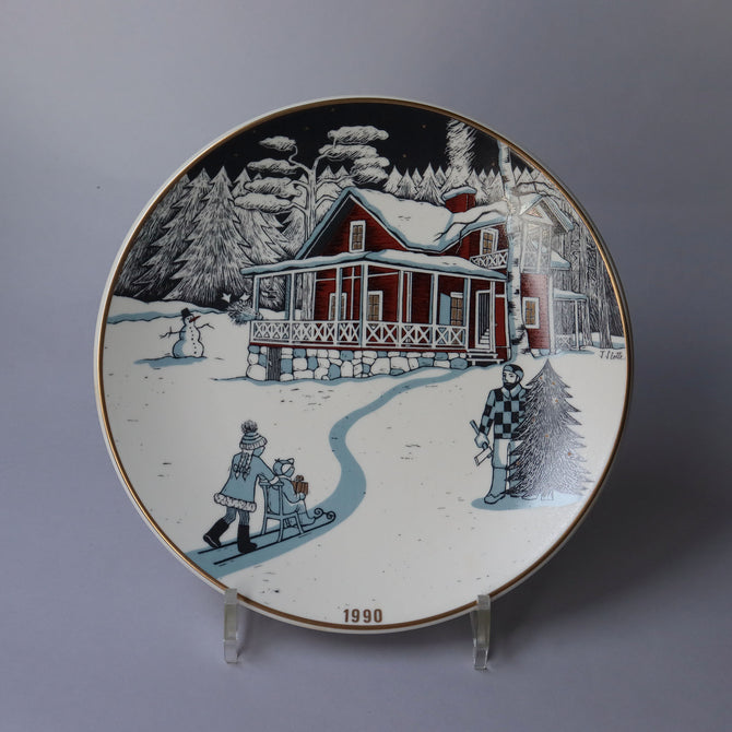 アラビア クリスマスプレート 1990年【ARABIA Christmas plate 1990】 [AX90]