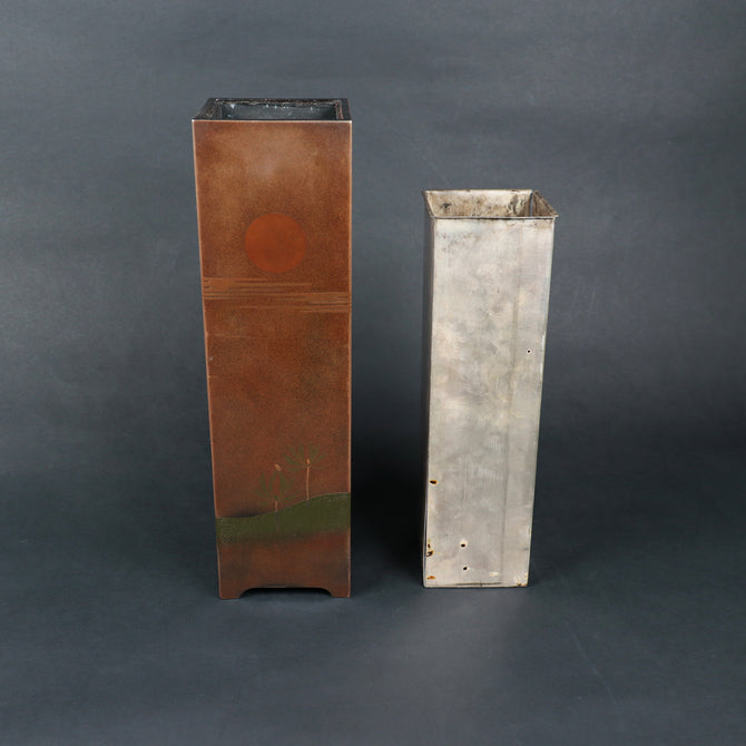 日の出稚松蒔絵花生　安原祥窓 作 [k0513]