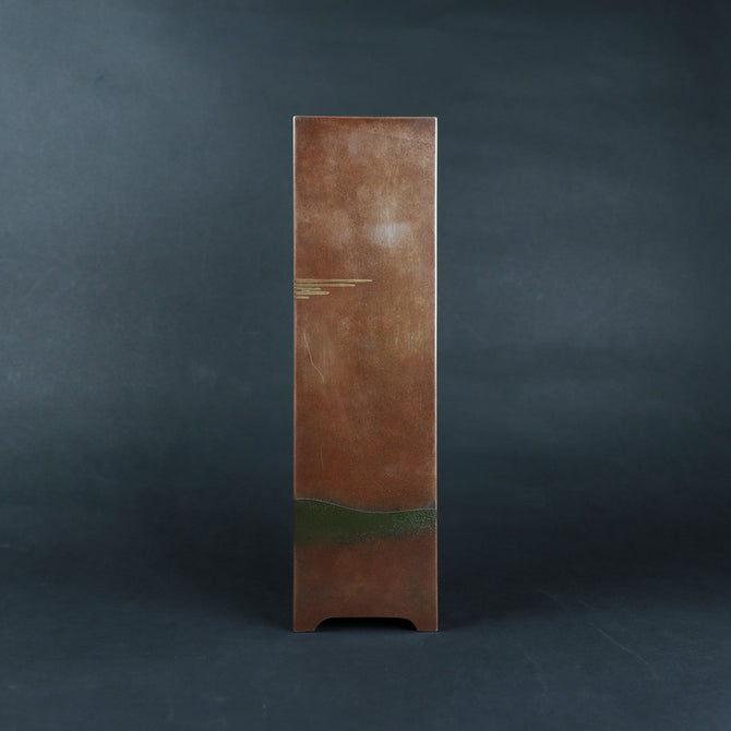 日の出稚松蒔絵花生　安原祥窓 作 [k0513]